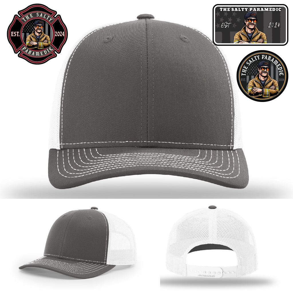 EMS pride hat with Salty Paramedic leather design