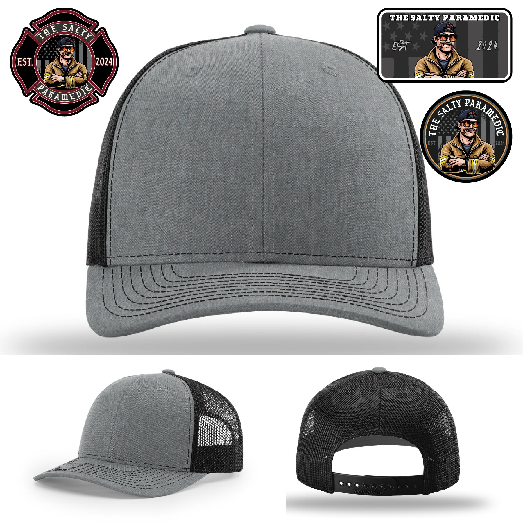 First responder apparel hat with Salty Paramedic patch