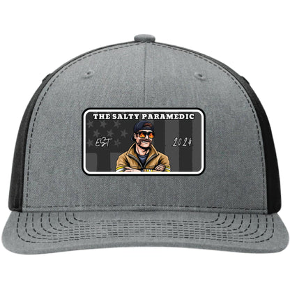 Salty Paramedic firefighter and EMS leather patch hat