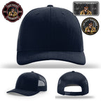 Leather patch hat showing The Salty Paramedic identity