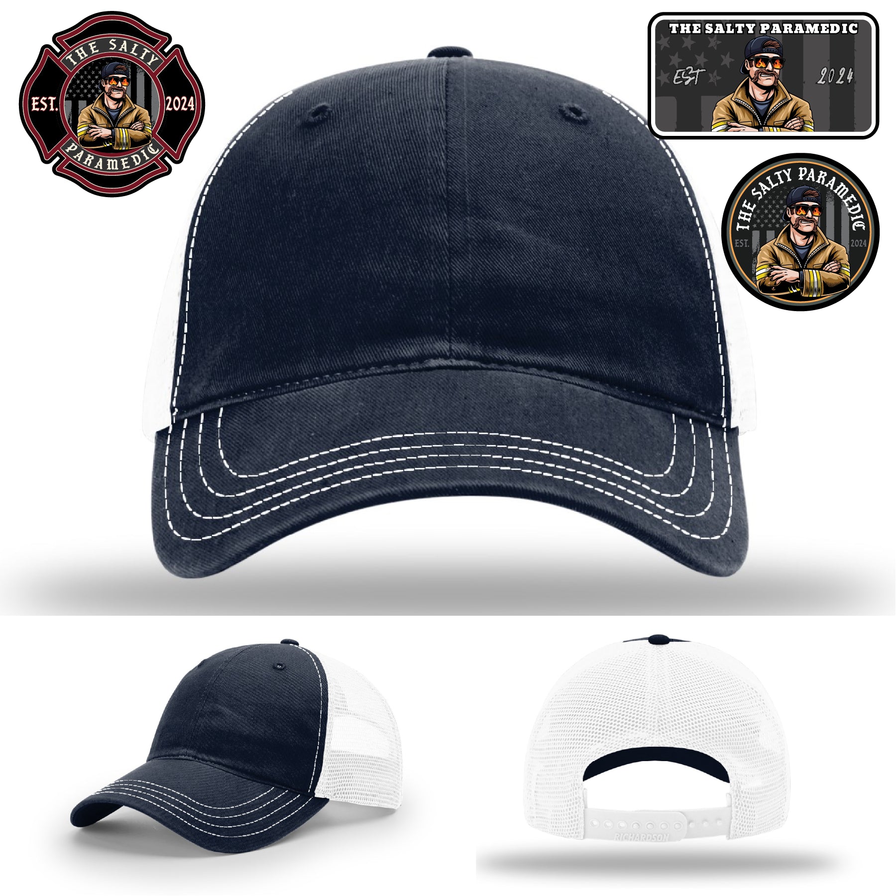 Firehouse and EMS gear hat with Salty Paramedic patch