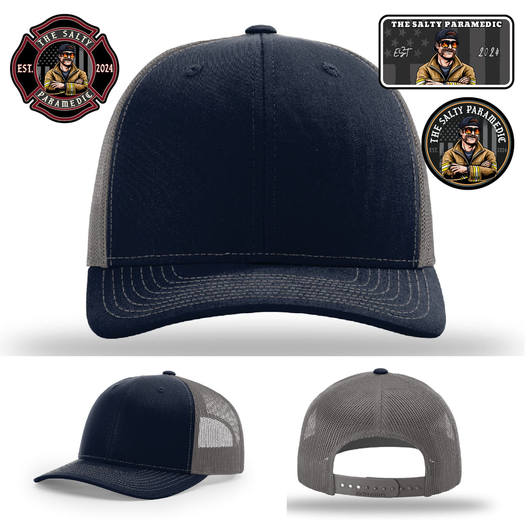 EMS first responder hat with Salty Paramedic design