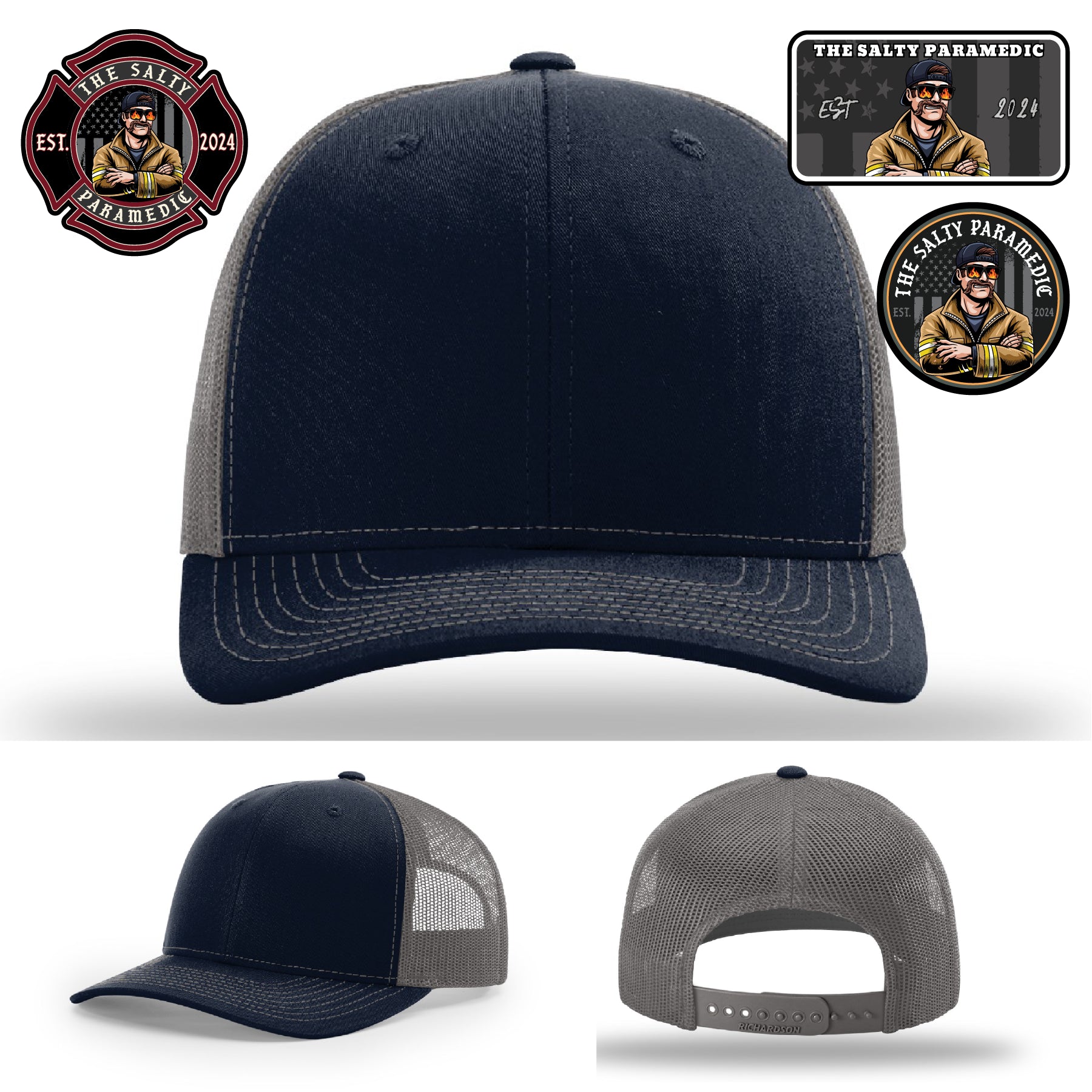 EMS first responder hat with Salty Paramedic design