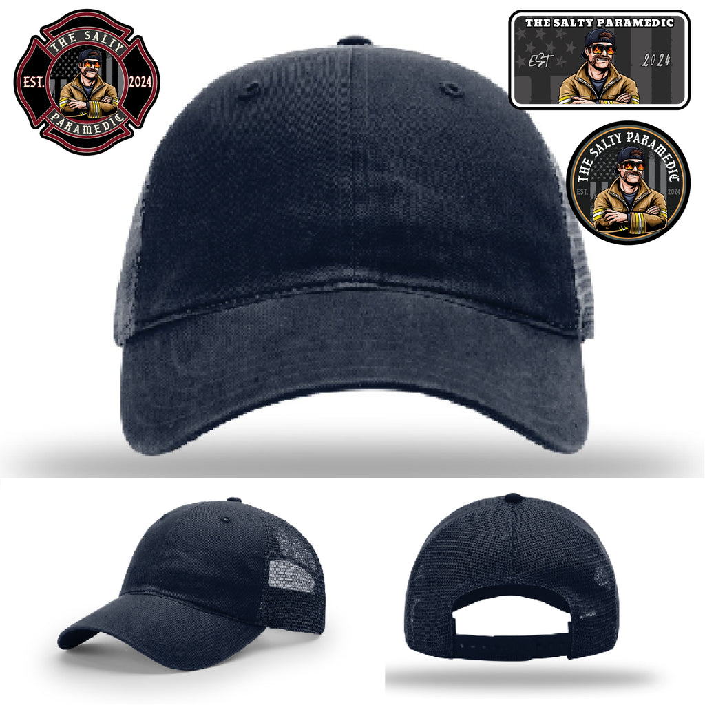 Leather patch Salty Paramedic hat built for first responders