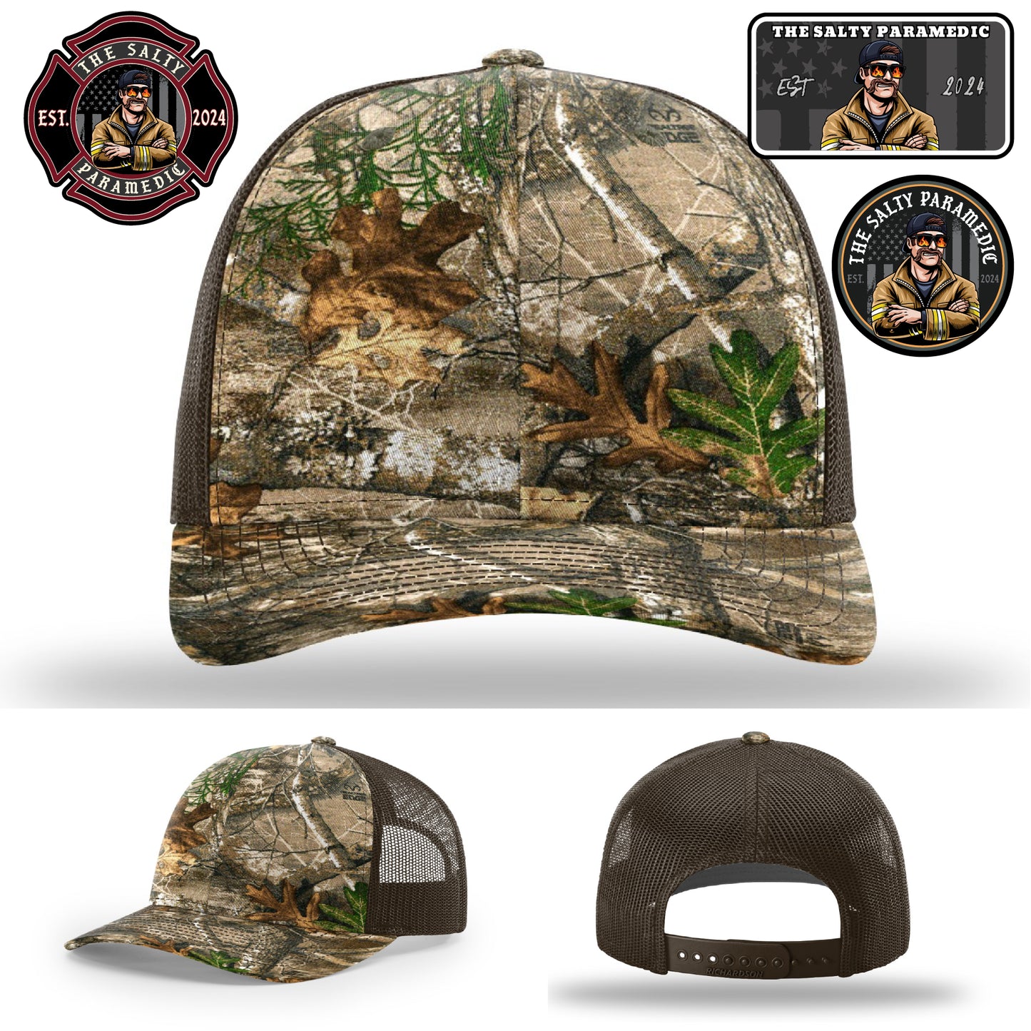 Hat with official Salty Paramedic full color leather patch
