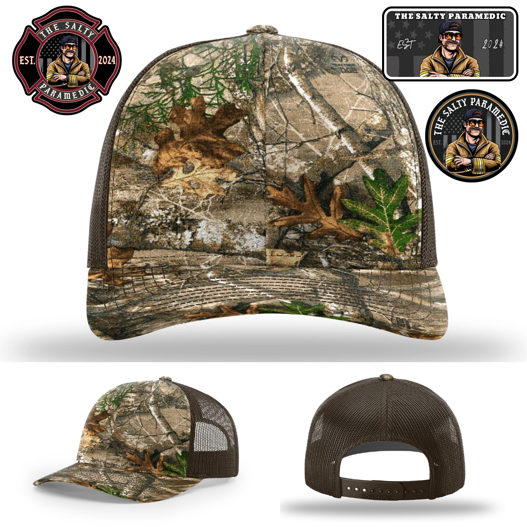 Hat with official Salty Paramedic full color leather patch