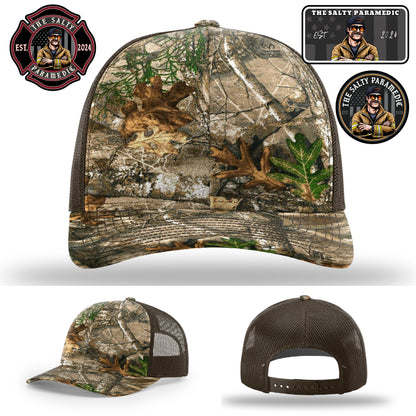 Hat with official Salty Paramedic full color leather patch
