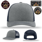 Salty Paramedic firefighter hat with custom leather design