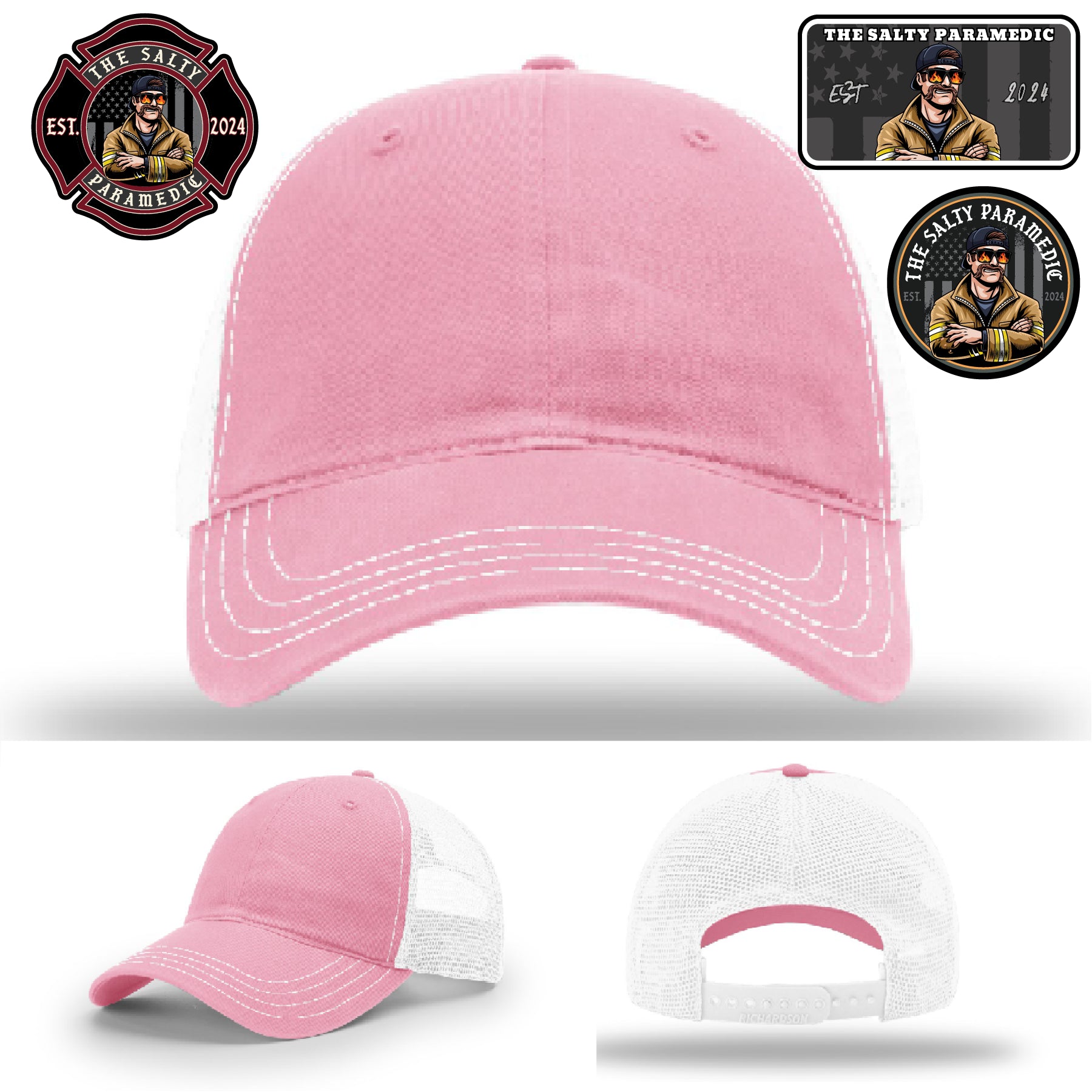 First responder hat with Salty Paramedic bold artwork