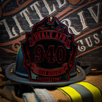 Smoke Eater leather firefighter helmet shield