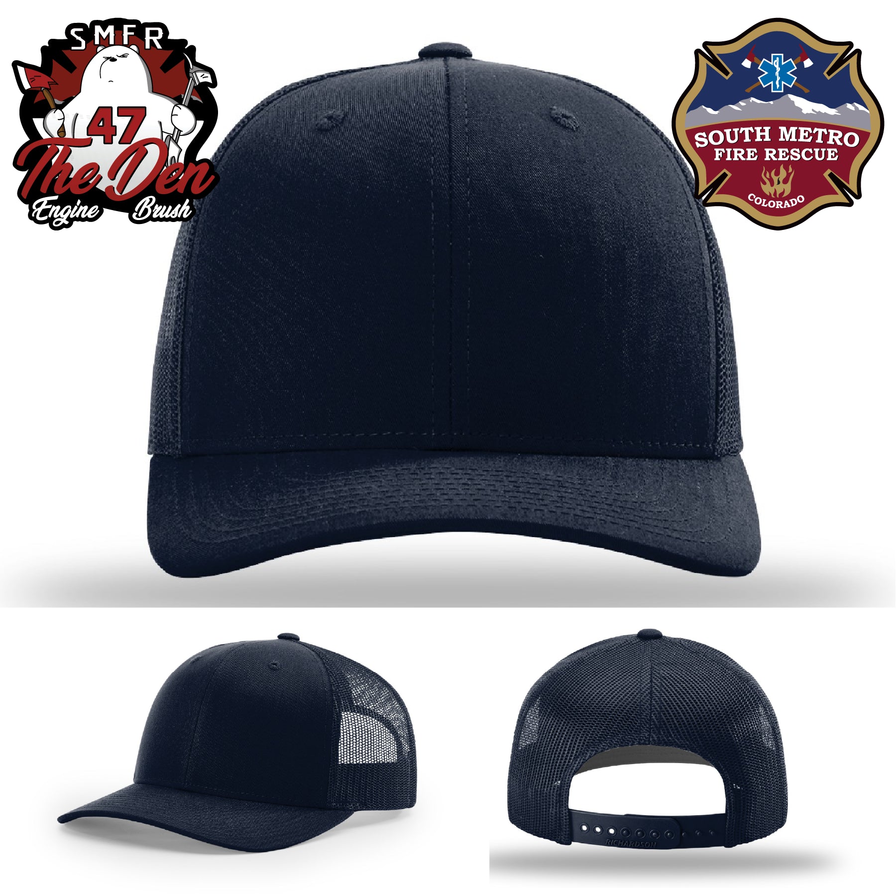 South Metro Fire Rescue firefighter hat with breathable mesh back