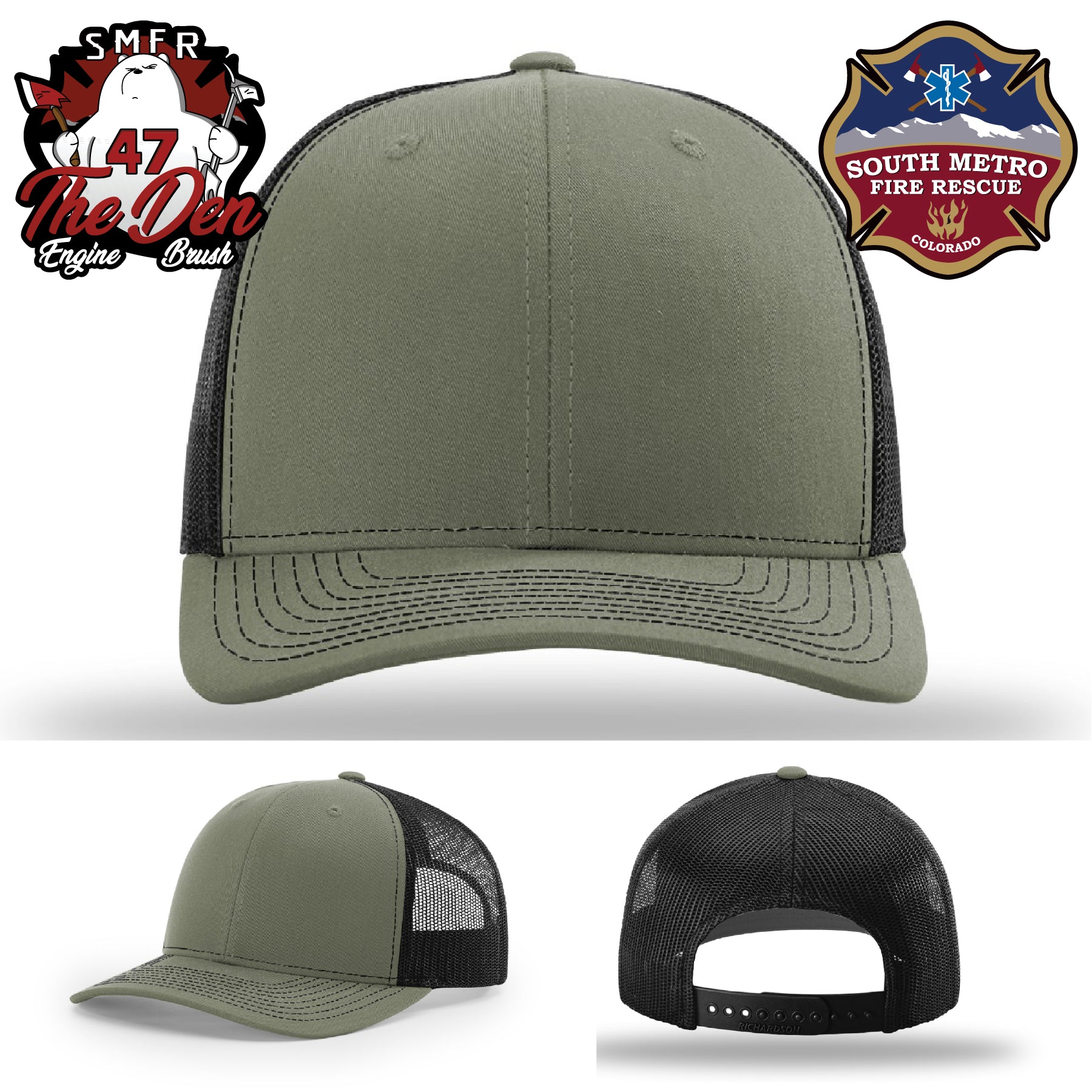 South Metro Fire Rescue firefighter hat with adjustable closure and patch