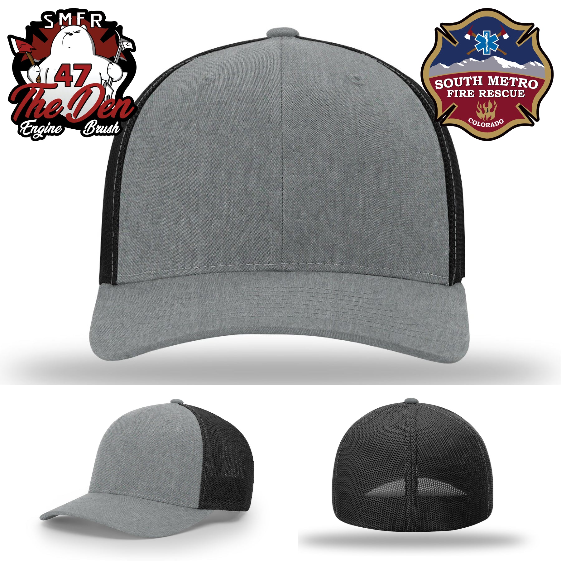 South Metro Fire Rescue firefighter hat designed with crisp leather detail