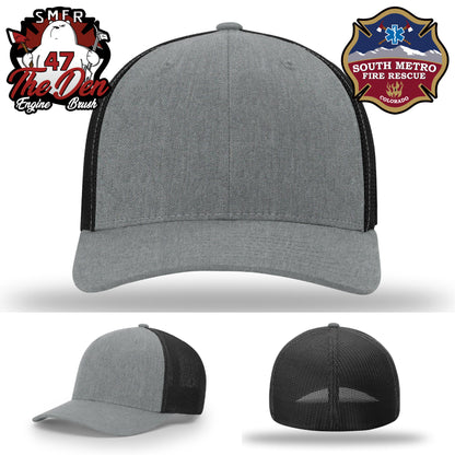 South Metro Fire Rescue firefighter hat designed with crisp leather detail