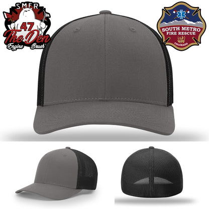 South Metro Fire Rescue firefighter hat with curved bill and leather patch