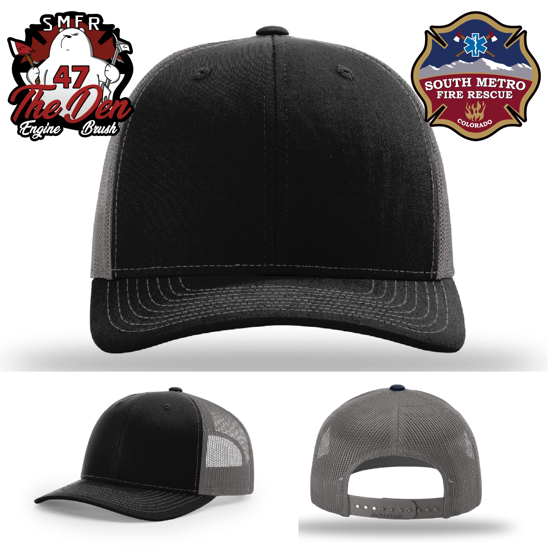 Firehouse tested South Metro Fire Rescue firefighter leather patch hat