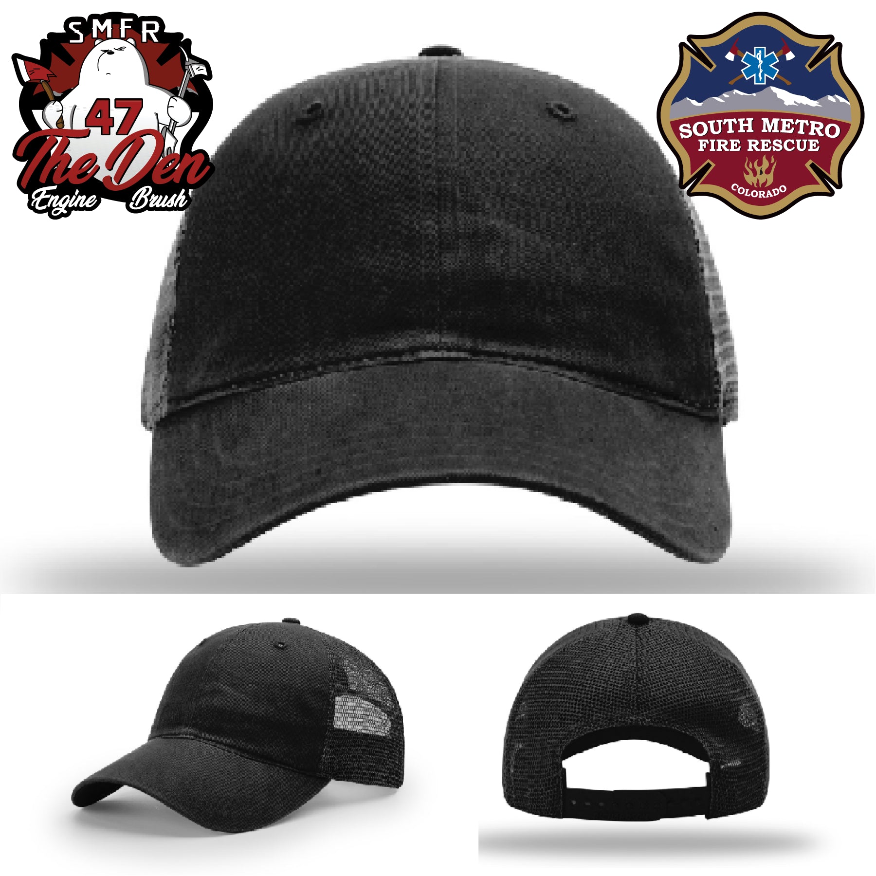 South Metro Fire Rescue firefighter hat with bold patch detail