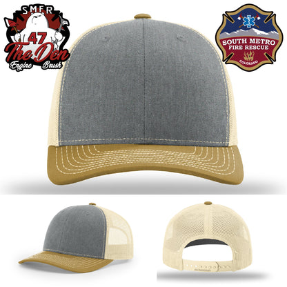 Firefighter pride hat featuring South Metro Fire Rescue patch