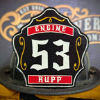 Standard Issue firefighter helmet shield with clean layout
