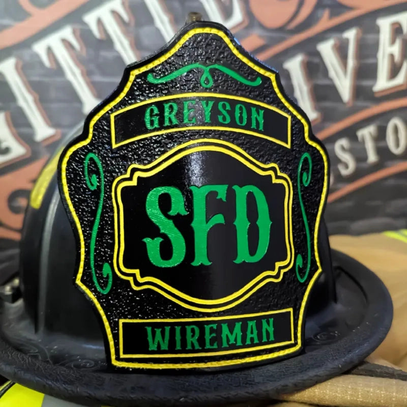 Standard Issue firefighter helmet shield station pride