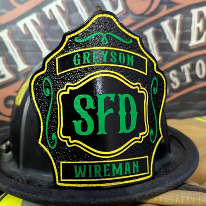 Standard Issue firefighter helmet shield station pride