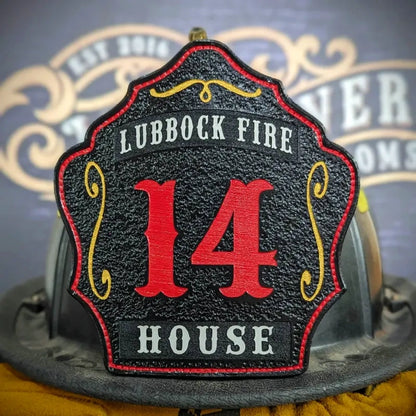 Standard Issue firefighter helmet shield simple layout