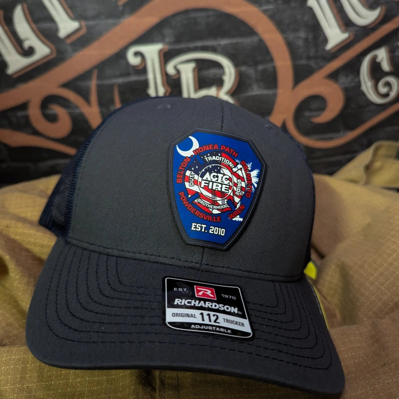 station submitted logo displayed on a firefighter hat