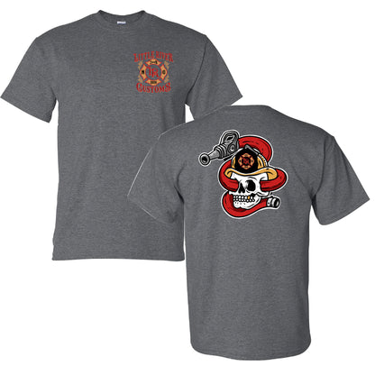 Stretch or Die Tee built for station life featuring skull and hose graphic durable print and breathable comfort