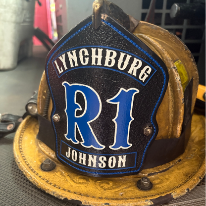 Lynchburg Rescue one custom leather helmet shield 