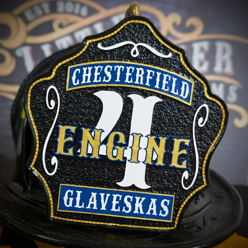 The Deuce firefighter helmet shield built for tradition