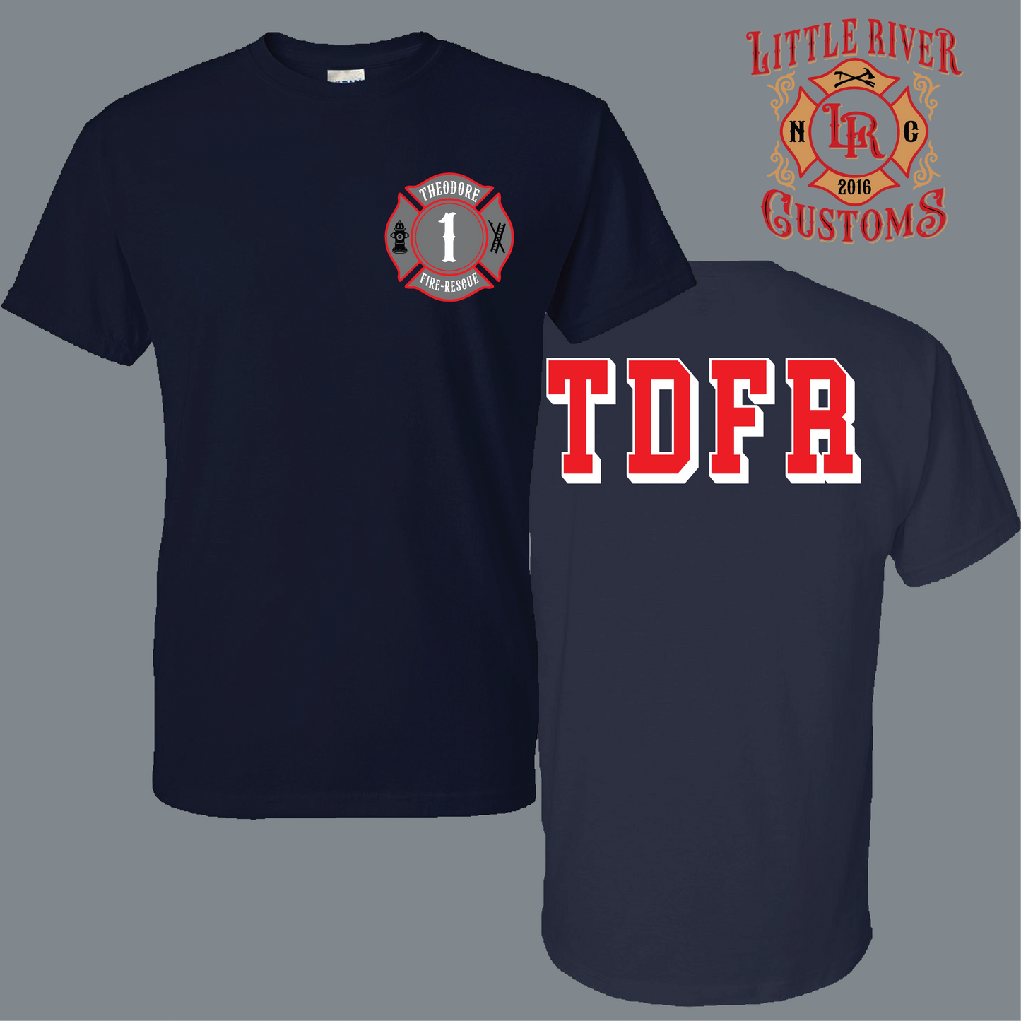 Theodore Fire Department firefighter shirt design