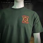 Firefighter Tee with Maltese chest print and soft cotton polyester blend unisex fit
