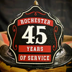 Custom helmet shield three rocker leather front