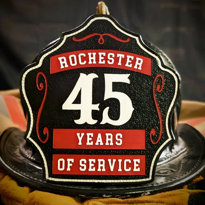 Custom helmet shield three rocker leather front
