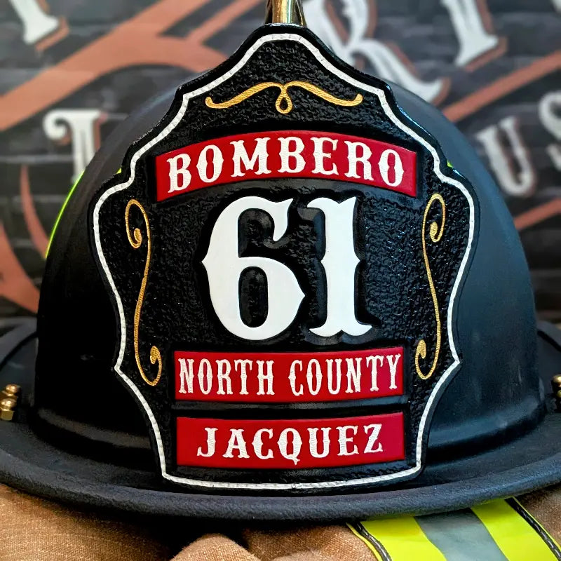 three rocker firefighter helmet shield handcrafted full grain leather built for traditional fire helmets