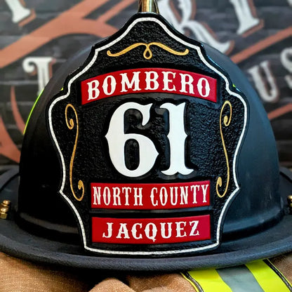 three rocker firefighter helmet shield handcrafted full grain leather built for traditional fire helmets