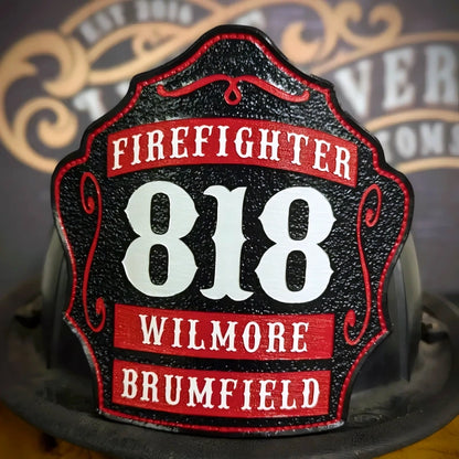 Leather three rocker custom firefighter helmet shield