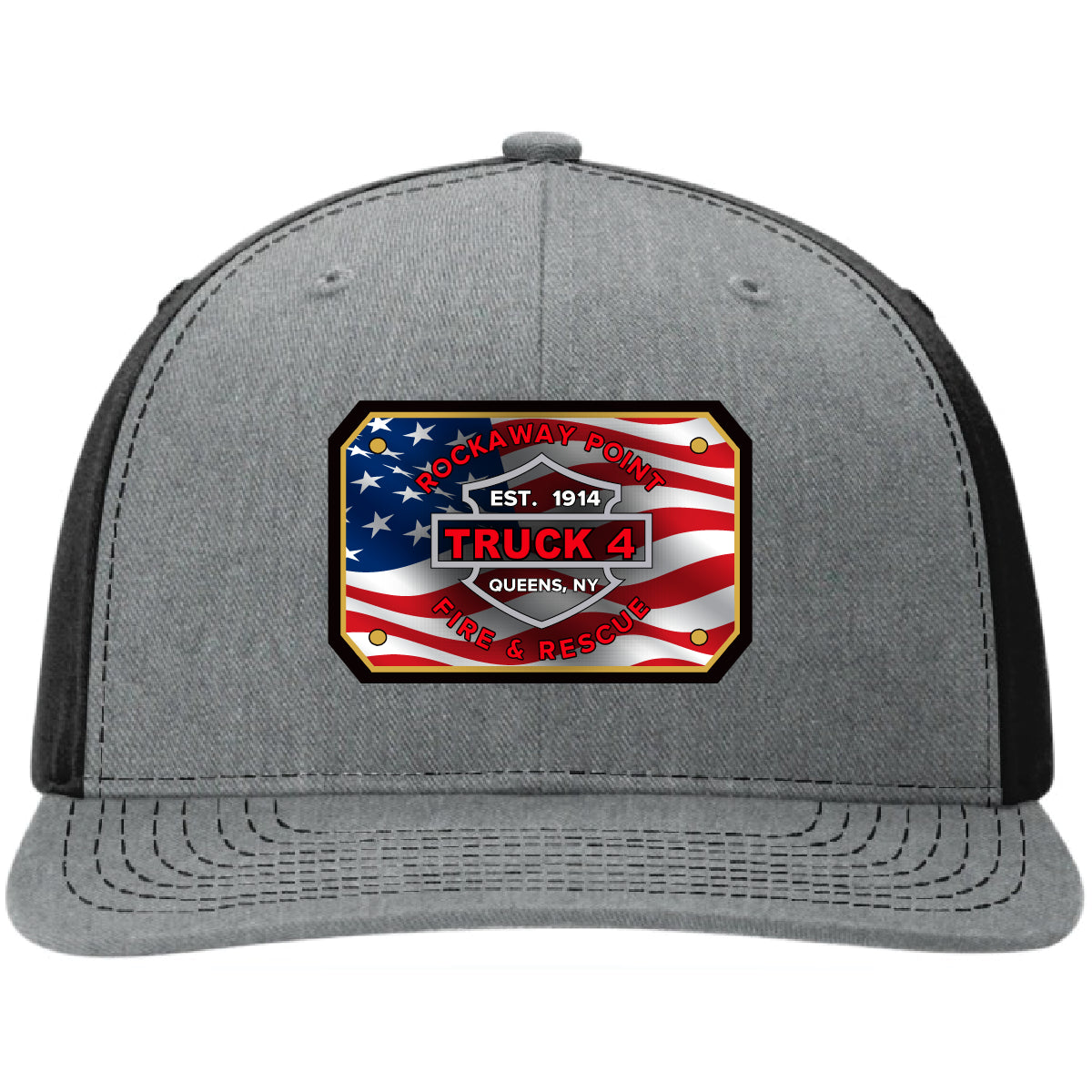 Rockaway Point Firefighter Leather Patch Hat