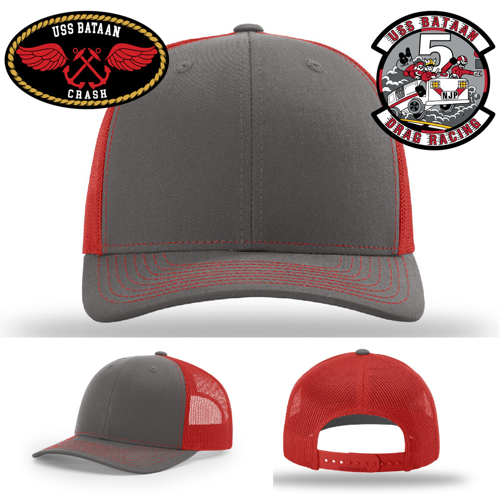 USS Bataan Drag Racer leather patch hat