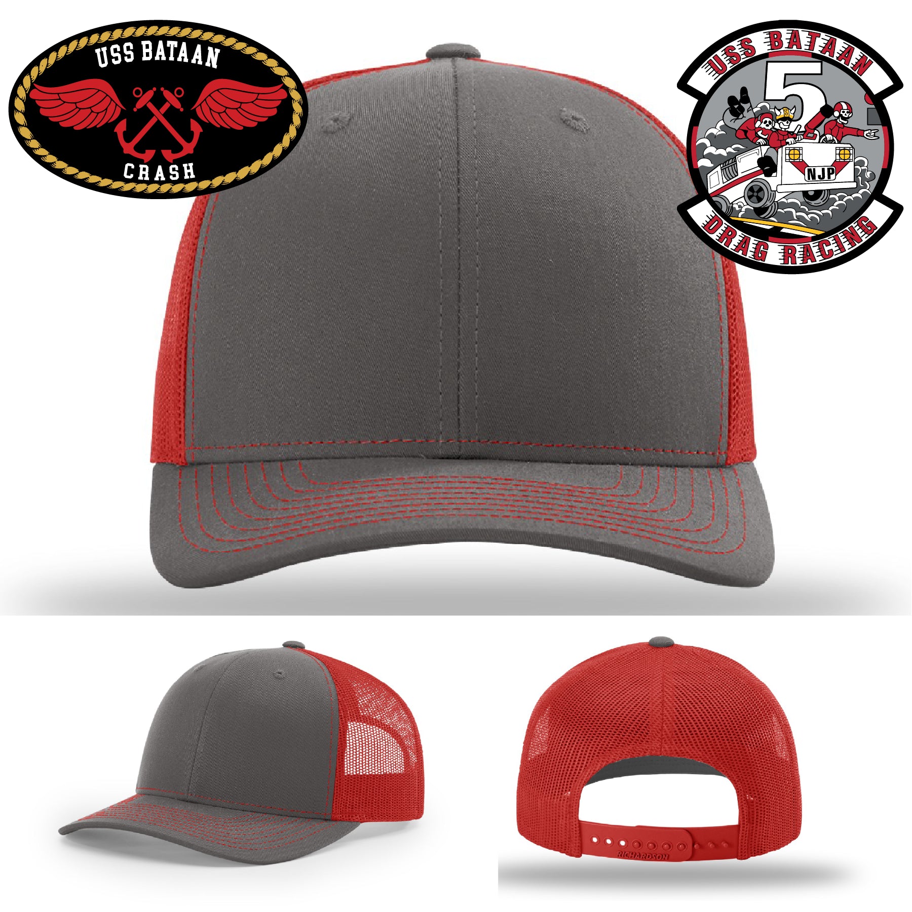USS Bataan Drag Racer design hat with durable leather patch