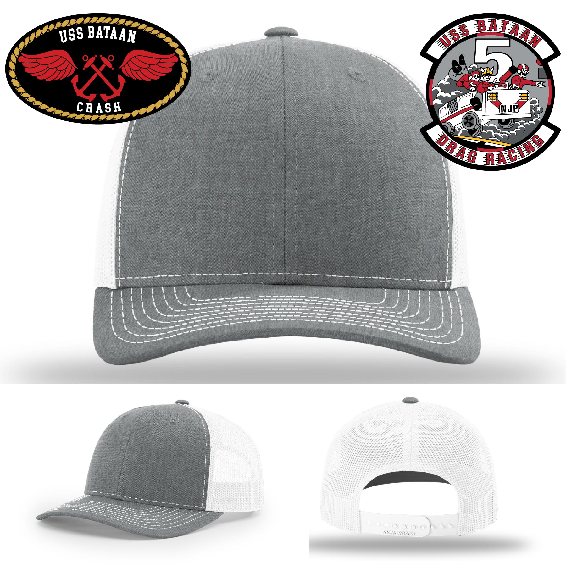 USS Bataan Drag Racer Navy pride leather patch hat