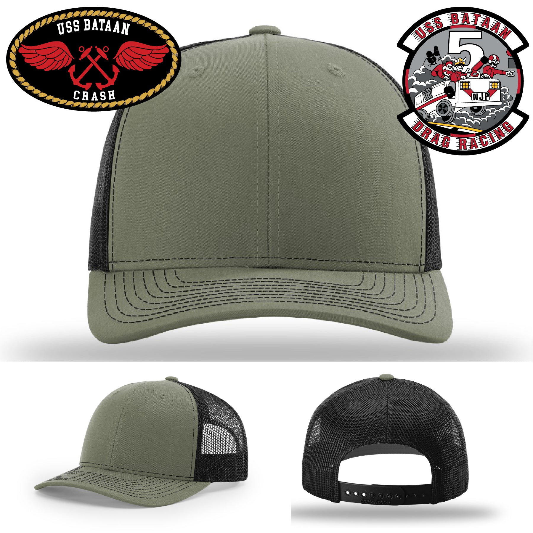 USS Bataan ship pride hat with authentic leather patch