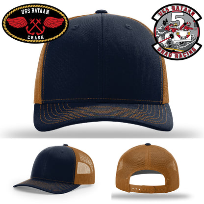 USS Bataan Drag Racer Navy gear hat with leather patch