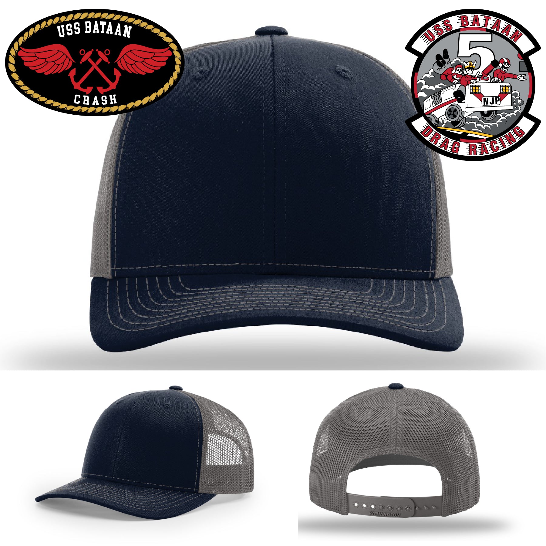USS Bataan Drag Racer hat with sharp leather detail