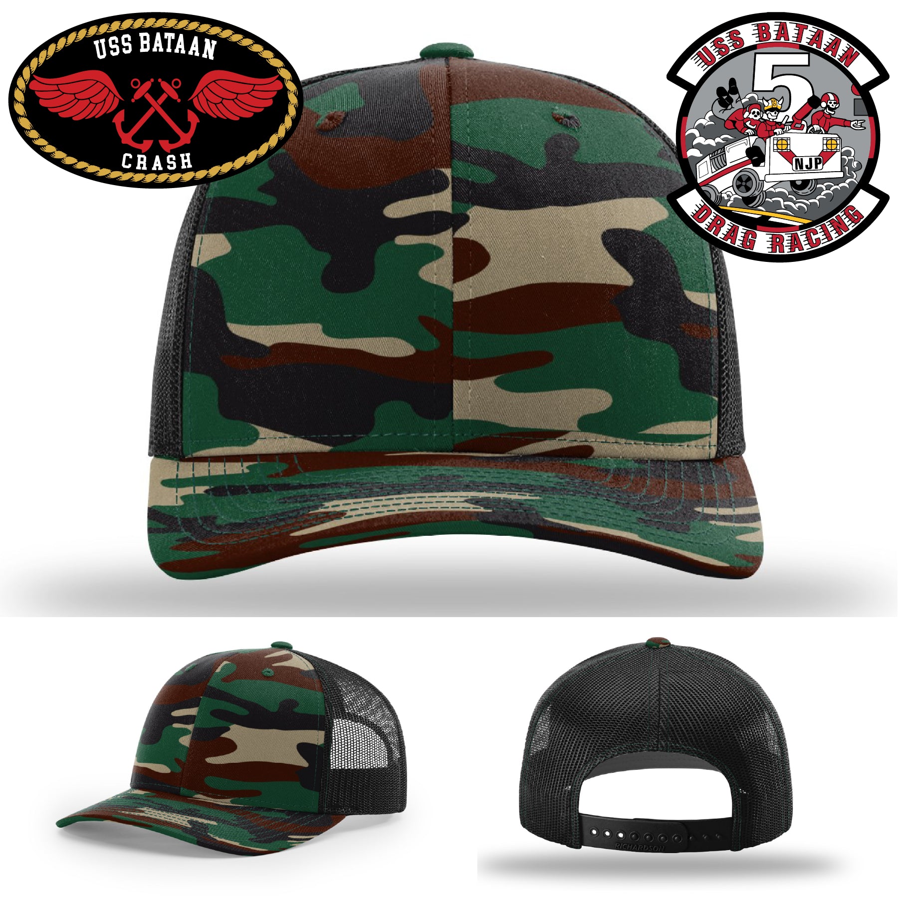 USS Bataan Navy crew pride hat with leather patch