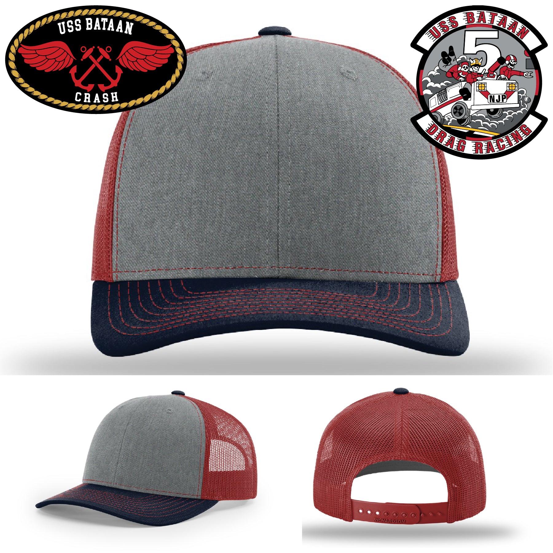 USS Bataan Drag Racer military pride leather hat