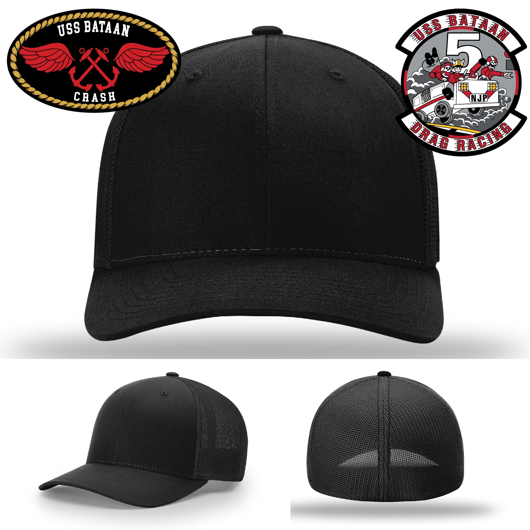 Navy USS Bataan crew hat with Crash Crew leather patch
