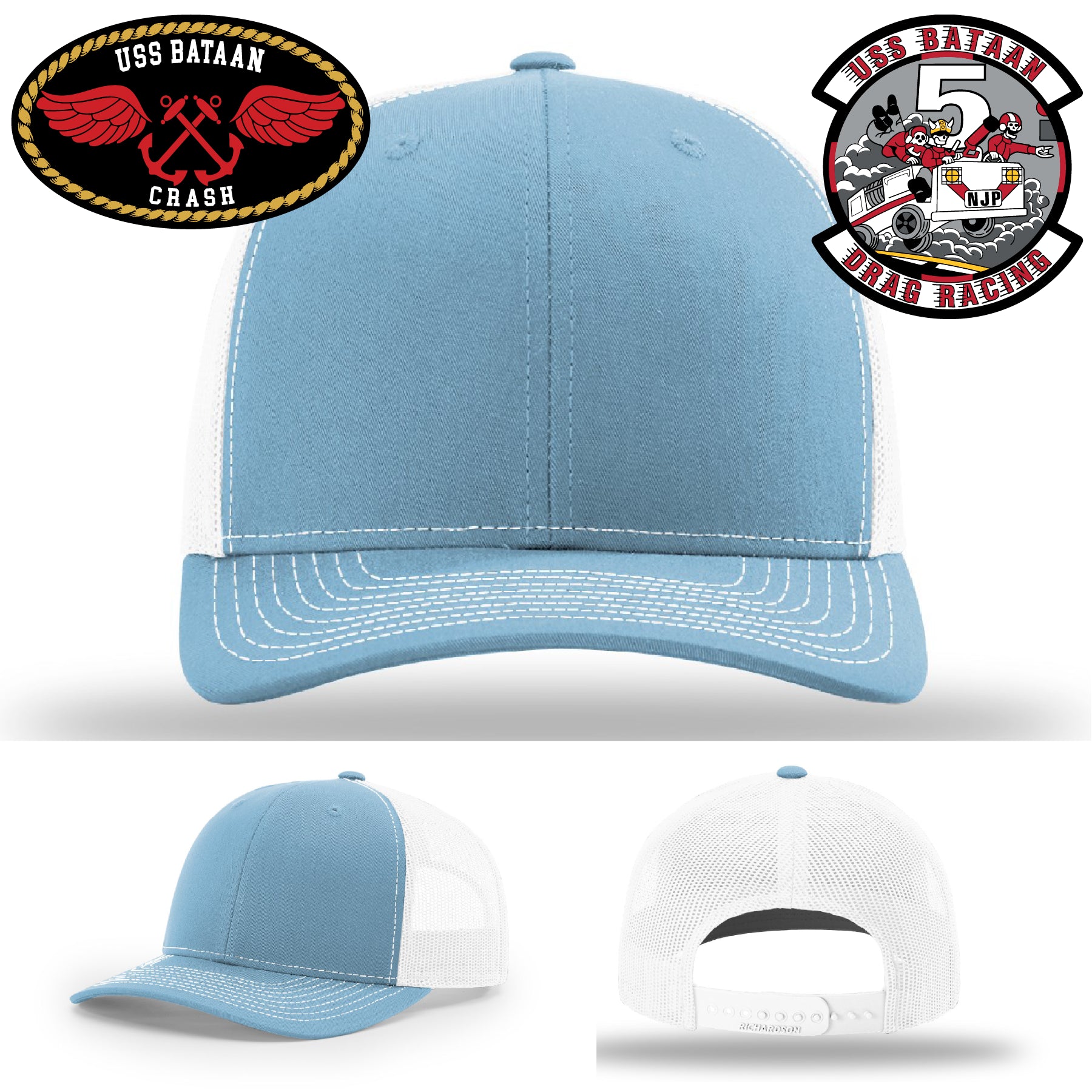 USS Bataan crew hat with Crash Crew leather patch