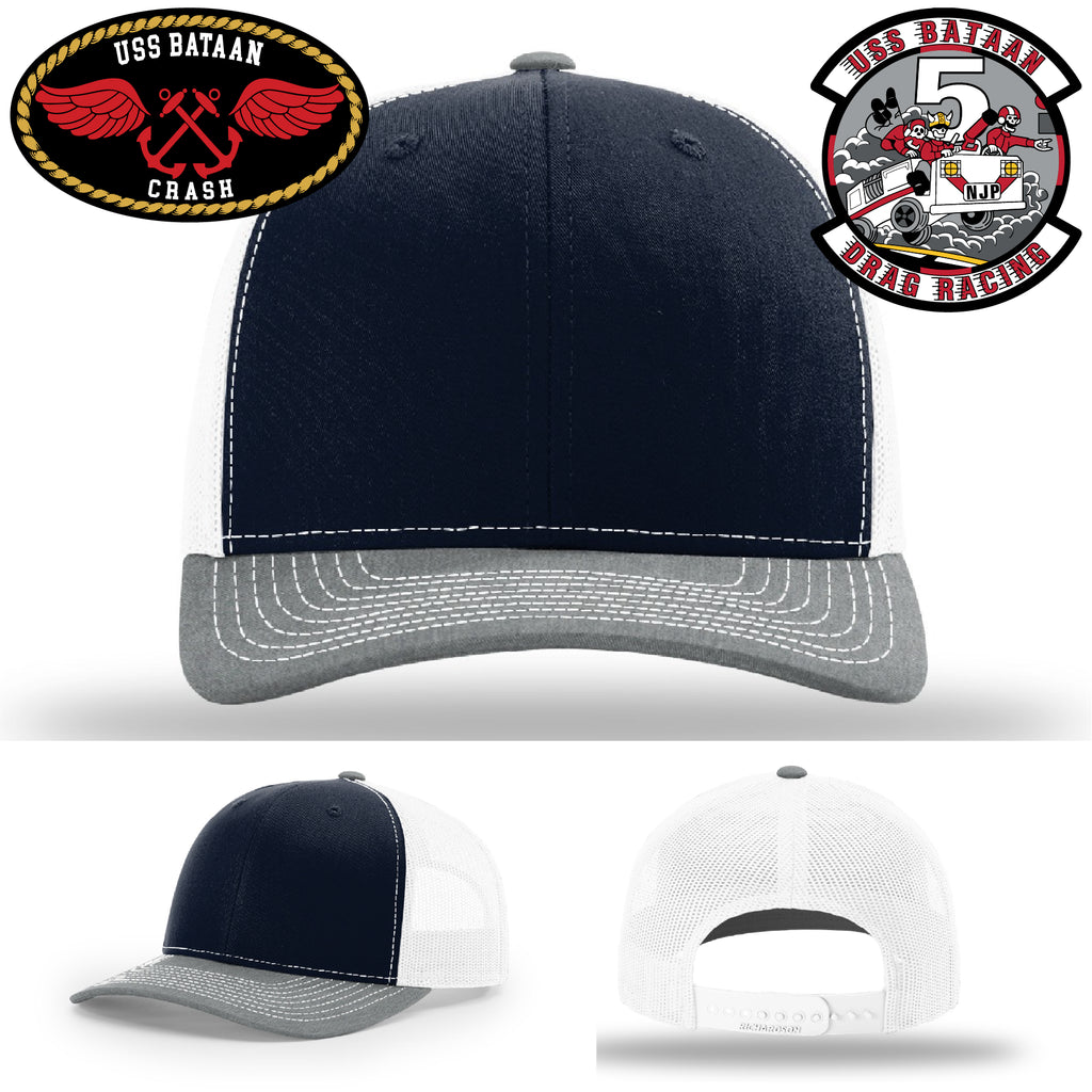 USS Bataan custom Navy hat with Crash Crew design