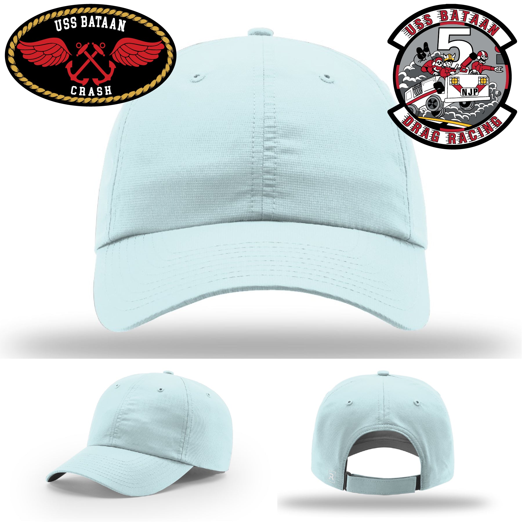 USS Bataan Crash Crew leather patch hat for sailors